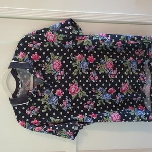 Urban outfitters floral polka dots Polo